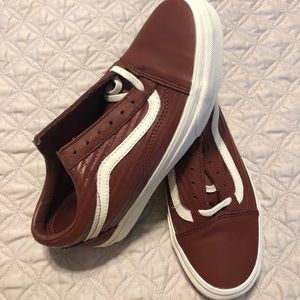 Leather Vans burgundy